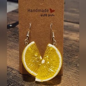 Yellow Lemon Slice Earrings